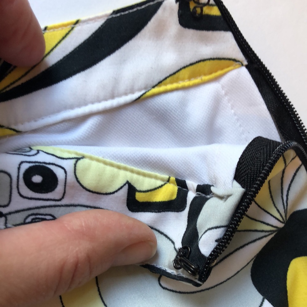 Bette & Court golf sport skort 80’s 90’s pattern geometric yellow and black - Picture 11 of 16